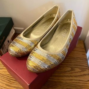 Gold and Silver Sequin Flats